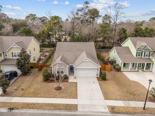 aerial view featuring a residential view