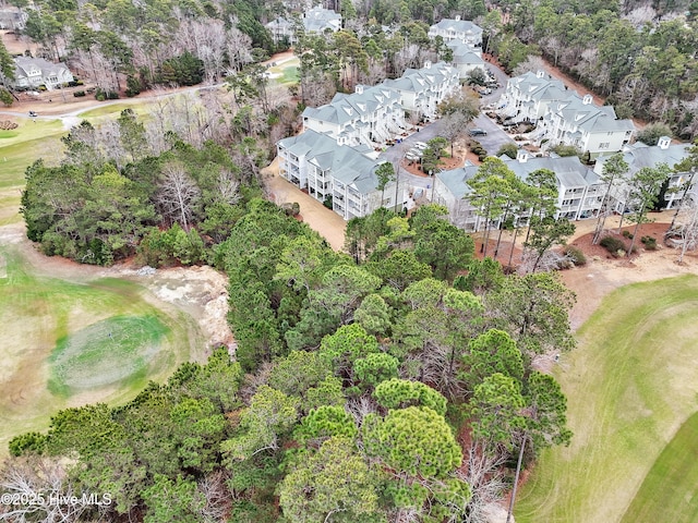 aerial view with view of golf course