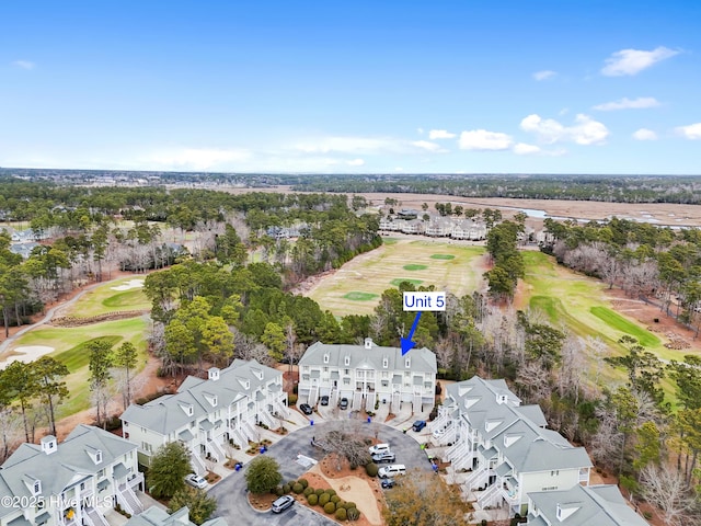 bird's eye view featuring view of golf course
