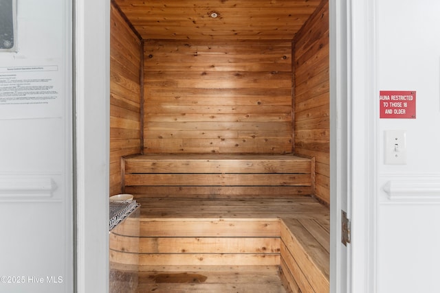 view of sauna