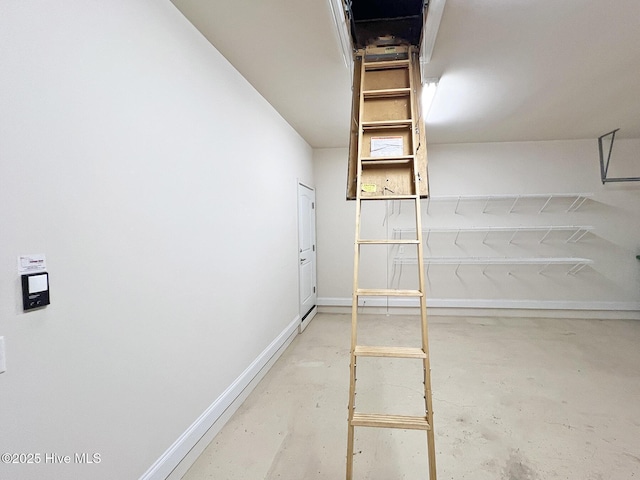 garage with baseboards