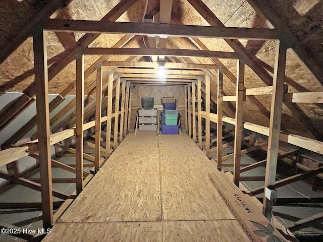 view of unfinished attic