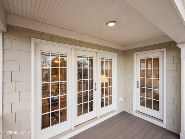 interior space featuring french doors