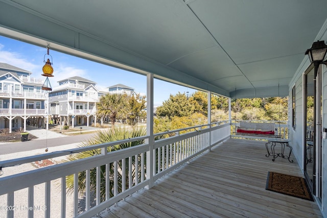 wooden deck with covered porch