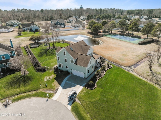 aerial view with a residential view