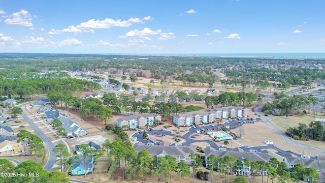 birds eye view of property with a residential view