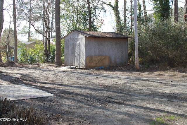 view of shed