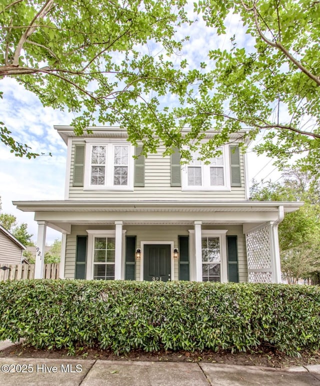 view of front of home with covered porch