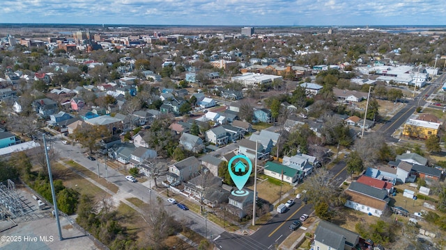 aerial view with a residential view