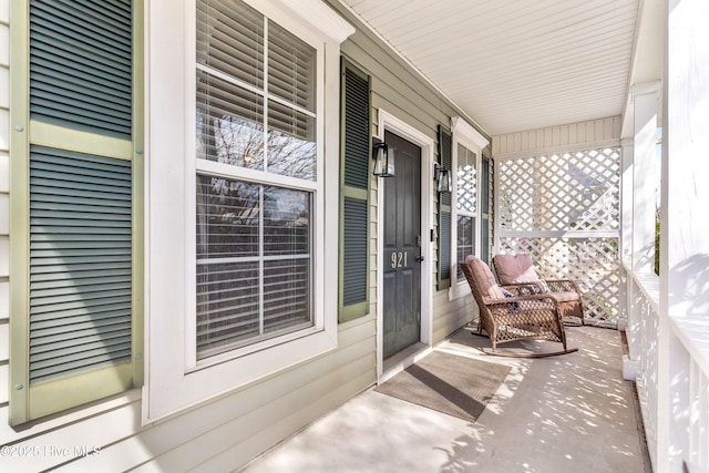 view of patio with a porch