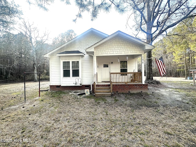 bungalow-style house featuring a porch