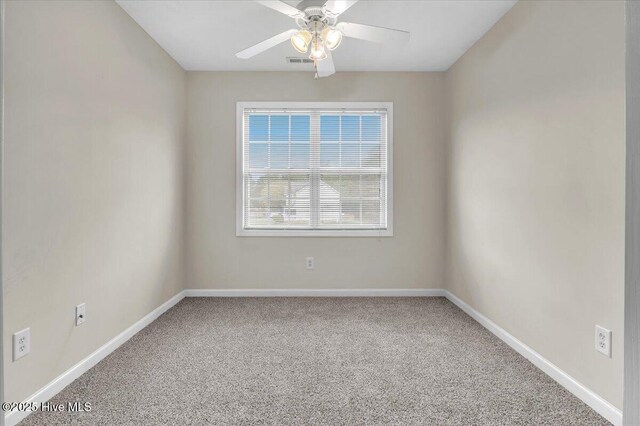 148 Mendover Dr, Jacksonville, NC 28546 - unfurnished room featuring carpet floors, a ceiling fan, and baseboards