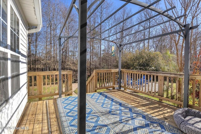 148 Mendover Dr, Jacksonville, NC 28546 - wooden deck with view of scattered trees