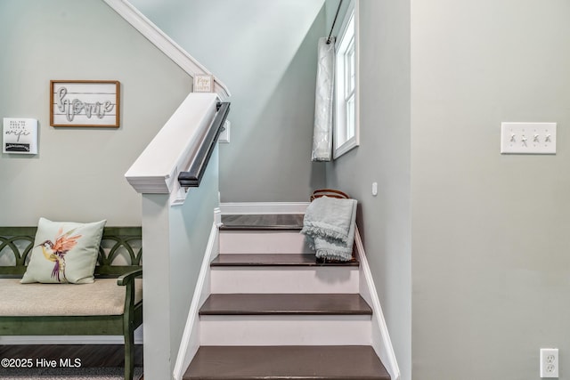 stairs with baseboards