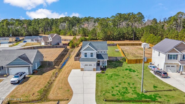 aerial view featuring a residential view