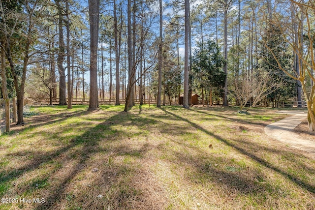 view of yard with fence