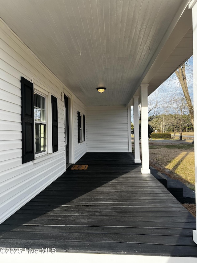 wooden deck with a porch