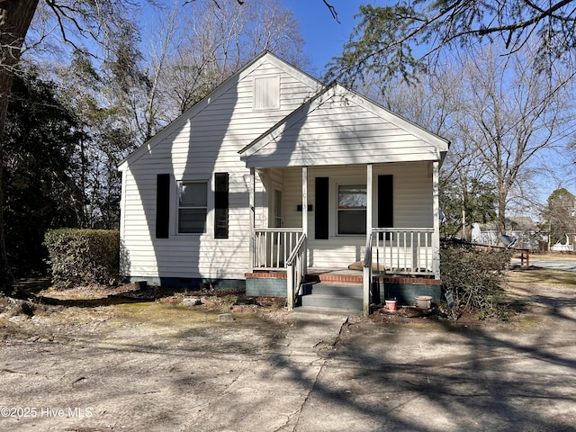 bungalow-style house featuring a porch