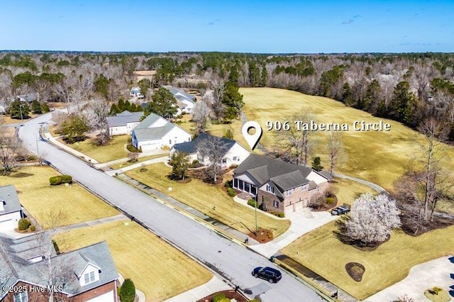 906 Taberna Cir, New Bern, NC 28562 - aerial view featuring a forest view