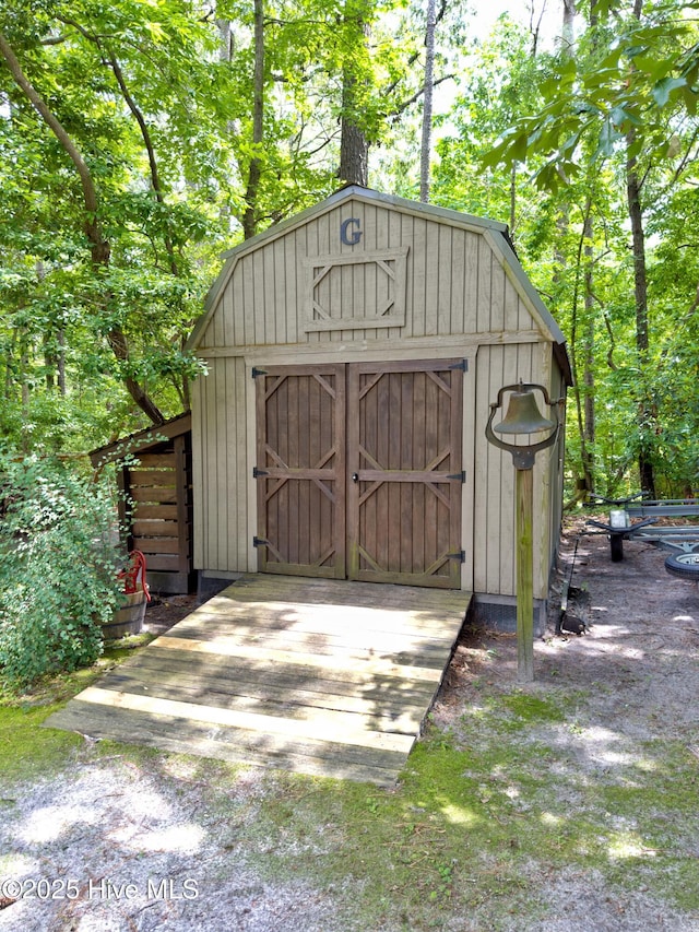 view of shed