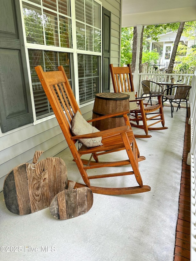 view of patio / terrace featuring covered porch