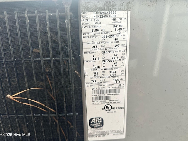 details with central air condition unit