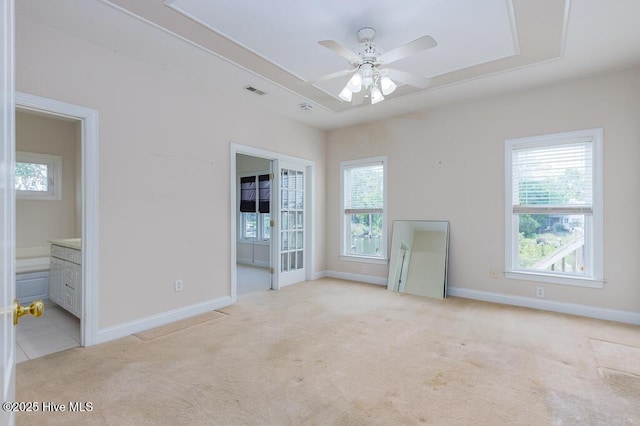917 Hearthside Ct, New Bern, NC 28560 - unfurnished bedroom with light colored carpet, baseboards, and ensuite bath