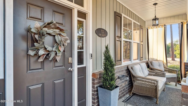 property entrance with a porch