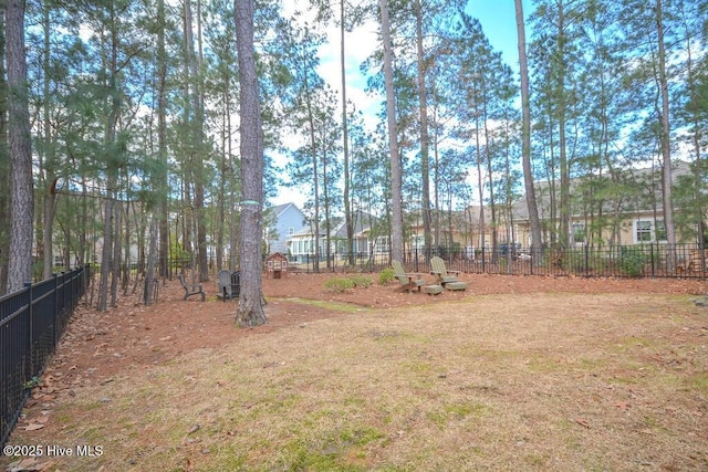 view of yard featuring fence