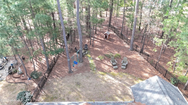 view of yard with fence