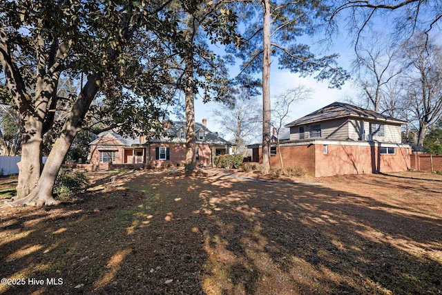 view of yard featuring fence