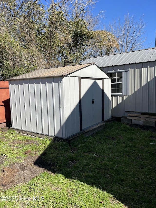 view of shed