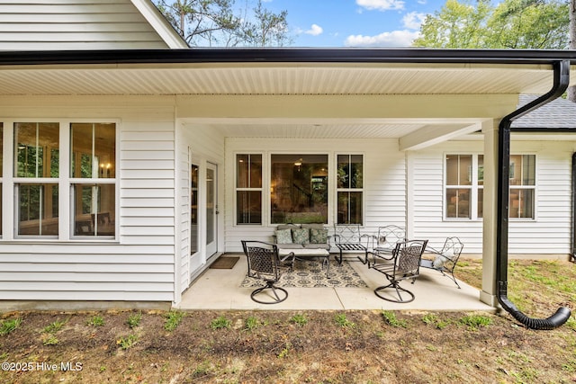 view of patio with an outdoor living space