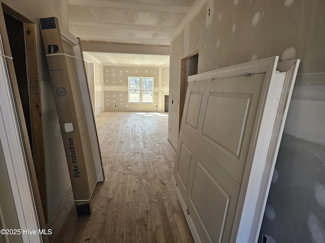 corridor featuring wood finished floors