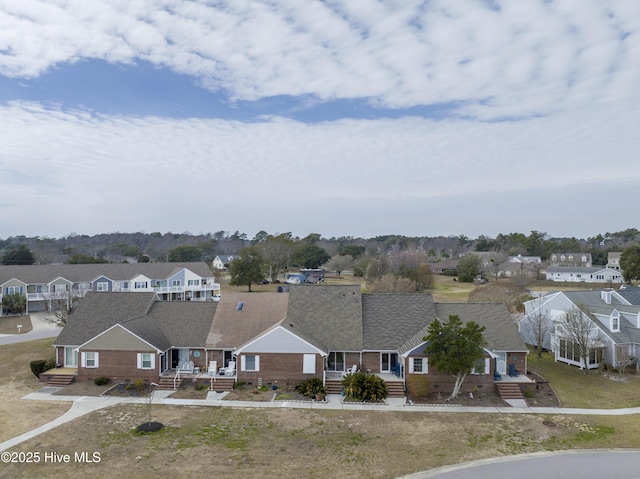 drone / aerial view featuring a residential view