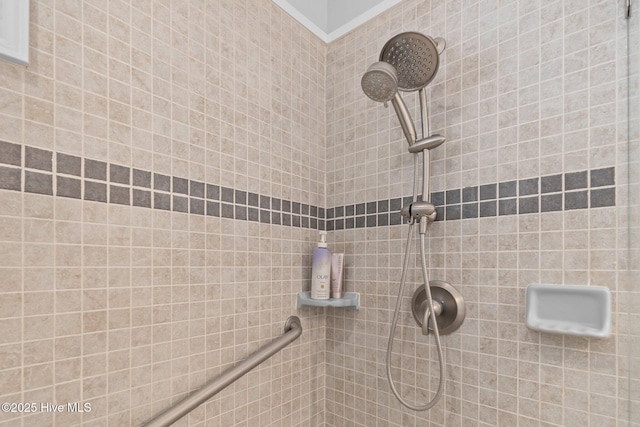 bathroom with tiled shower