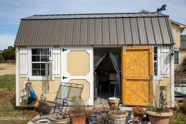 view of shed