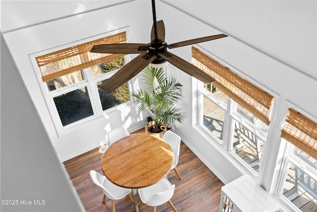 4827 W Beach Dr, Oak Island, NC 28465 - sitting room with ceiling fan, baseboards, and wood finished floors