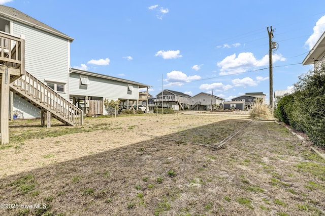 view of yard with stairs