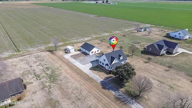 bird's eye view featuring a rural view