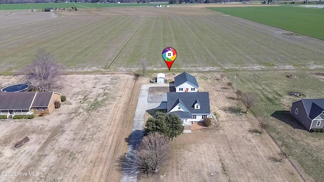 bird's eye view with a rural view