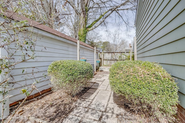 exterior space featuring fence