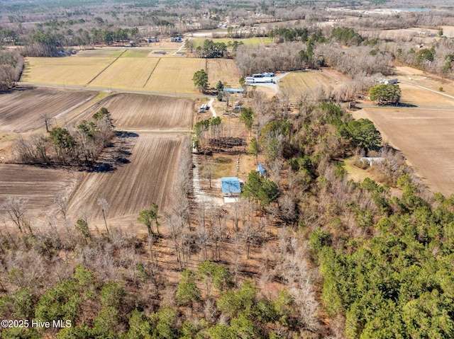 aerial view with a rural view