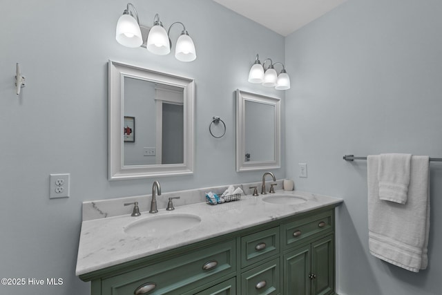 full bathroom featuring double vanity and a sink