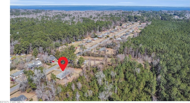 aerial view with a forest view