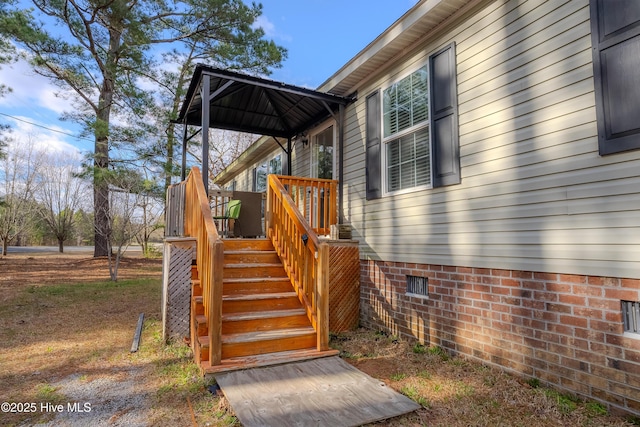 wooden deck with stairway