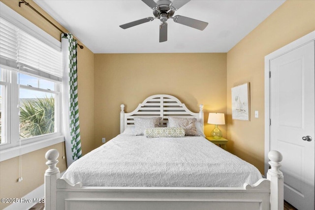 bedroom featuring a ceiling fan