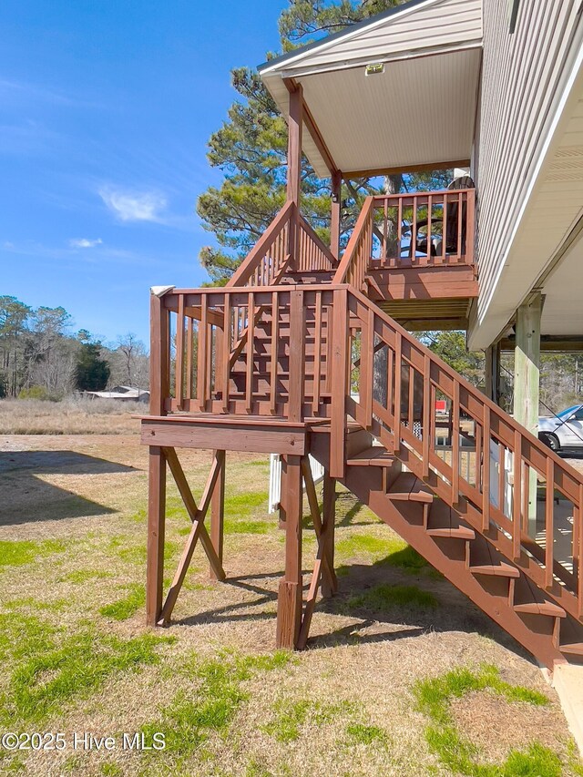 view of patio / terrace featuring stairway