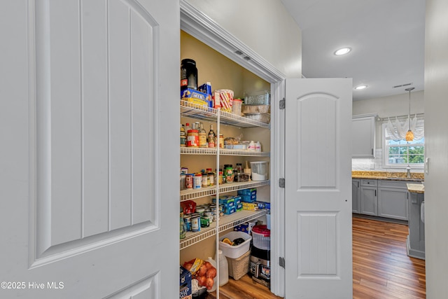 storage area featuring a sink