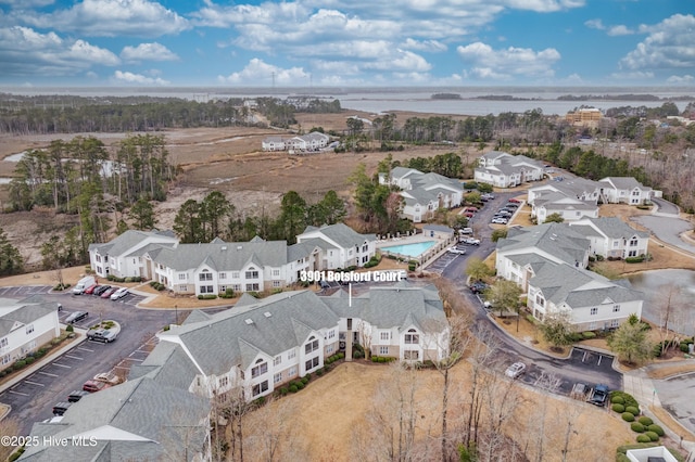 aerial view with a residential view